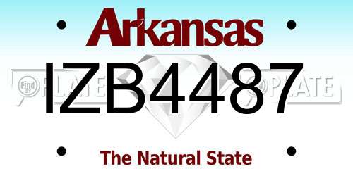 IZB4487 Arkansas License Plate