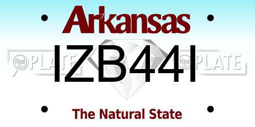 IZB44I Arkansas License Plate