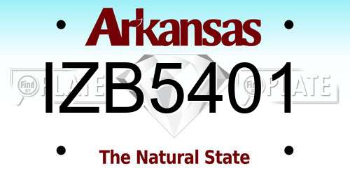 IZB5401 Arkansas License Plate