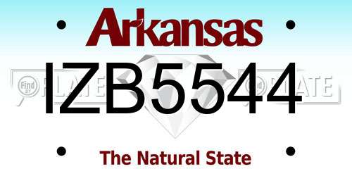 IZB5544 Arkansas License Plate