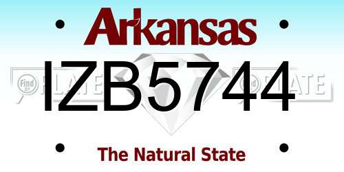 IZB5744 Arkansas License Plate