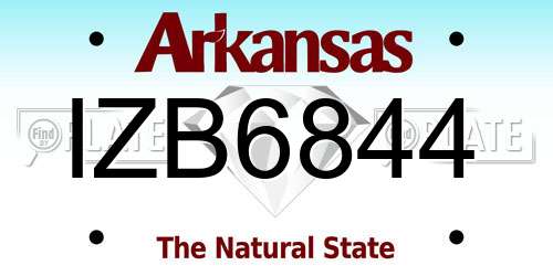 IZB6844 Arkansas License Plate