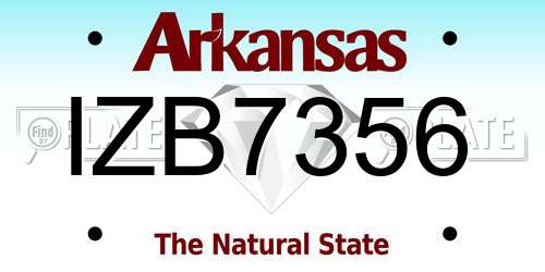 IZB7356 Arkansas License Plate