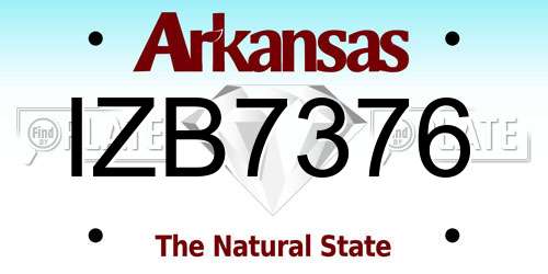 IZB7376 Arkansas License Plate