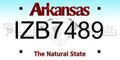 IZB7489 Arkansas License Plate