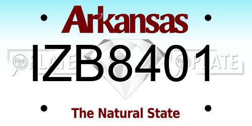 IZB8401 Arkansas License Plate