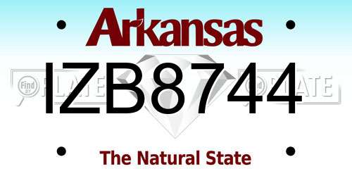 IZB8744 Arkansas License Plate