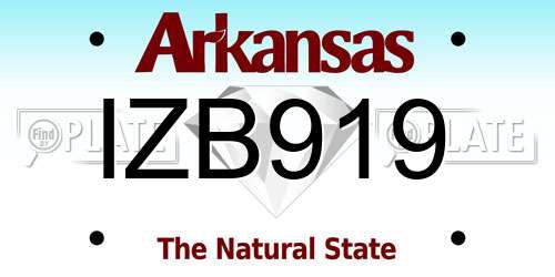 IZB919 Arkansas License Plate