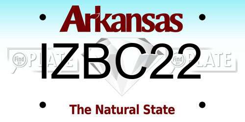 IZBC22 Arkansas License Plate