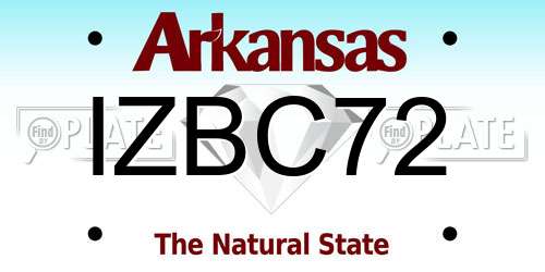 IZBC72 Arkansas License Plate