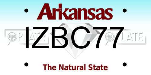 IZBC77 Arkansas License Plate