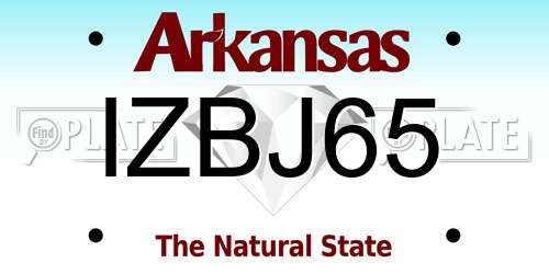 IZBJ65 Arkansas License Plate