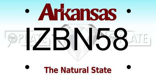 IZBN58 Arkansas License Plate