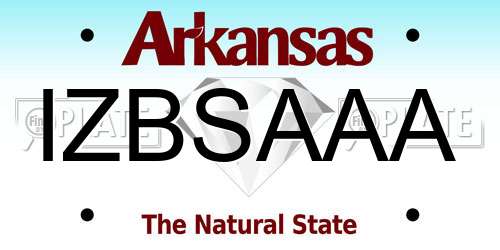 IZBSAAA Arkansas License Plate