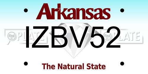 IZBV52 Arkansas License Plate