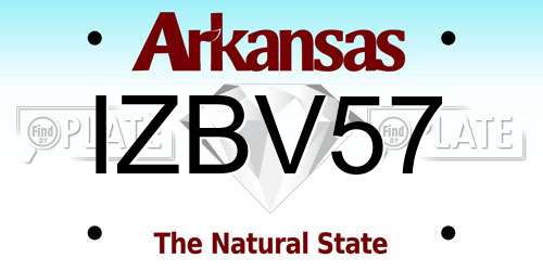 IZBV57 Arkansas License Plate