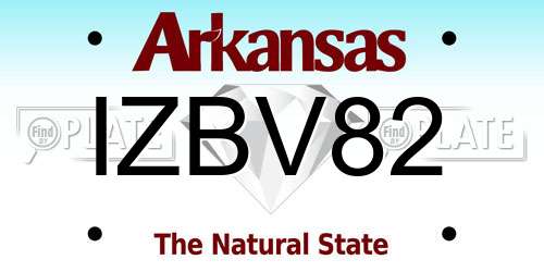 IZBV82 Arkansas License Plate