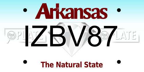 IZBV87 Arkansas License Plate