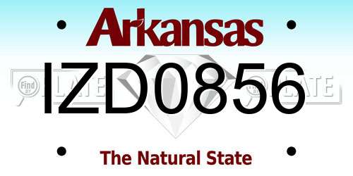 IZD0856 Arkansas License Plate