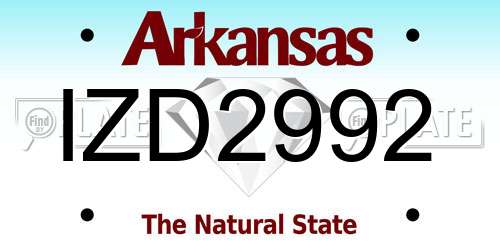 IZD2992 Arkansas License Plate