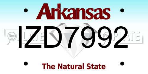 IZD7992 Arkansas License Plate