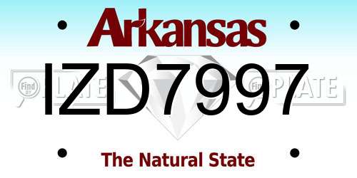 IZD7997 Arkansas License Plate