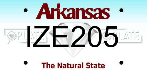 IZE205 Arkansas License Plate