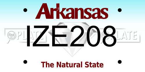 IZE208 Arkansas License Plate