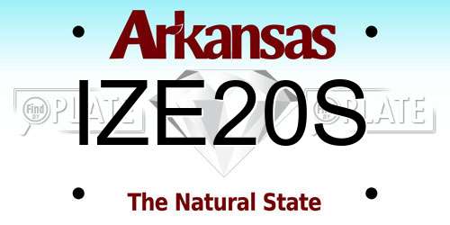 IZE20S Arkansas License Plate