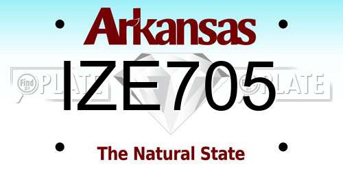 IZE705 Arkansas License Plate