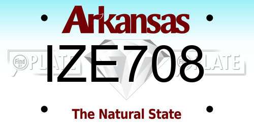 IZE708 Arkansas License Plate