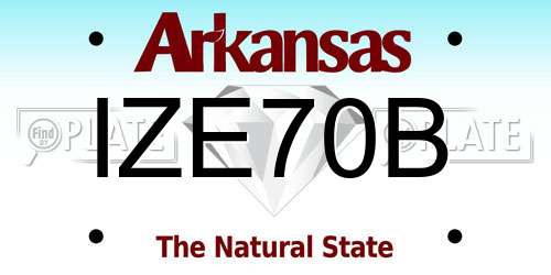 IZE70B Arkansas License Plate