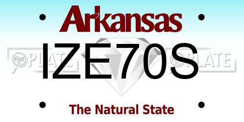 IZE70S Arkansas License Plate
