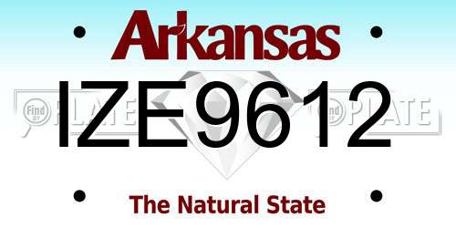 IZE9612 Arkansas License Plate