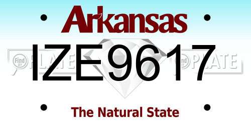 IZE9617 Arkansas License Plate