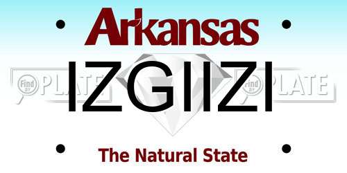 IZGIIZI Arkansas License Plate