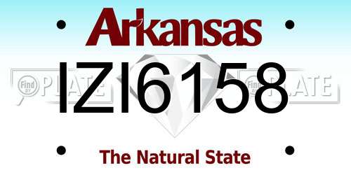 IZI6158 Arkansas License Plate