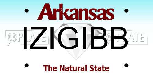IZIGIBB Arkansas License Plate