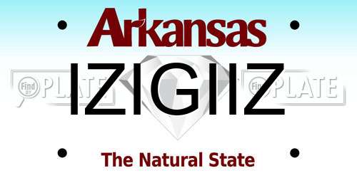 IZIGIIZ Arkansas License Plate
