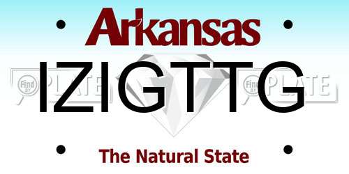 IZIGTTG Arkansas License Plate