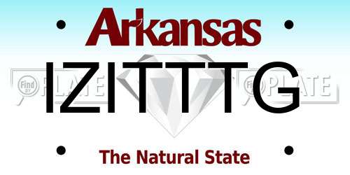 IZITTTG Arkansas License Plate
