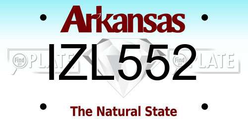IZL552 Arkansas License Plate