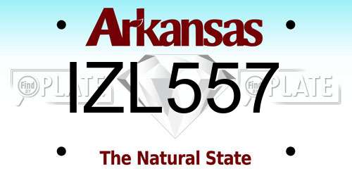 IZL557 Arkansas License Plate