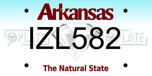 IZL582 Arkansas License Plate