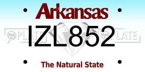IZL852 Arkansas License Plate