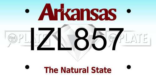 IZL857 Arkansas License Plate