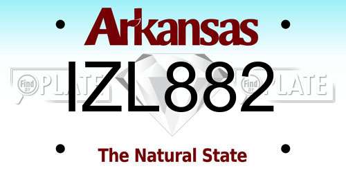 IZL882 Arkansas License Plate