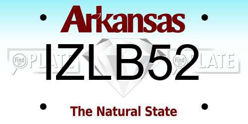 IZLB52 Arkansas License Plate