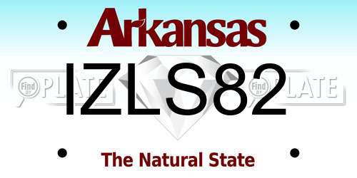 IZLS82 Arkansas License Plate