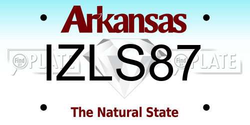 IZLS87 Arkansas License Plate